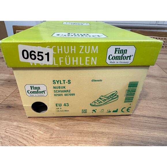 Finn Mens Comfort Sylt Sandal Black Nubuck Size 9.5/10 US 43 EU NIB Soft Footbed - Picture 14 of 15